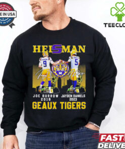 Heisman Geaux Tigers Joe Burrow x Jayden Daniels skyline signature shirt