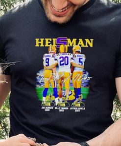 Heisman LSU Tigers Joe Burrow Billy Cannon Jayden Daniels signatures shirt