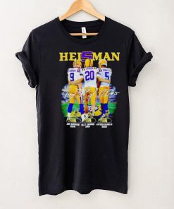 Heisman LSU Tigers Joe Burrow Billy Cannon Jayden Daniels signatures shirt