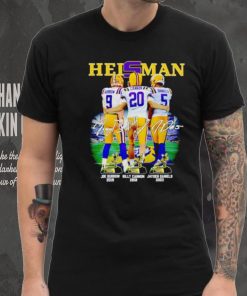 Heisman LSU Tigers Joe Burrow Billy Cannon Jayden Daniels signatures shirt