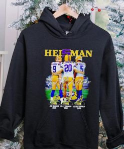 Heisman LSU Tigers Joe Burrow Billy Cannon Jayden Daniels signatures shirt