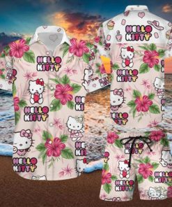 Hello Kitty 3D Hawaiian Shirt & Short For Men And Women