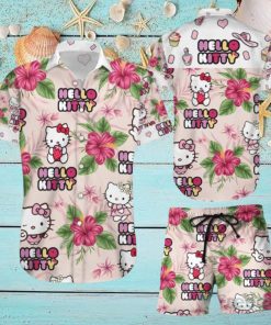 Hello Kitty 3D Hawaiian Shirt & Short For Men And Women