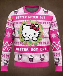 Hello Kitty Better Watch Out Better Not Cry Christmas Holiday Ugly Sweater
