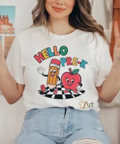 Hello PreK Preschool Pencil And Apple Friends Shirt