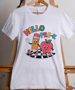 Hello PreK Preschool Pencil And Apple Friends Shirt