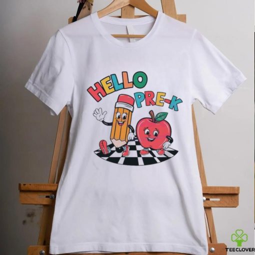Hello PreK Preschool Pencil And Apple Friends Shirt