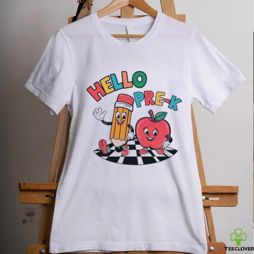 Hello PreK Preschool Pencil And Apple Friends Shirt Hello PreK Preschool Pencil And Apple Friends Shirt