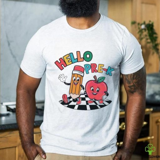 Hello PreK Preschool Pencil And Apple Friends Shirt