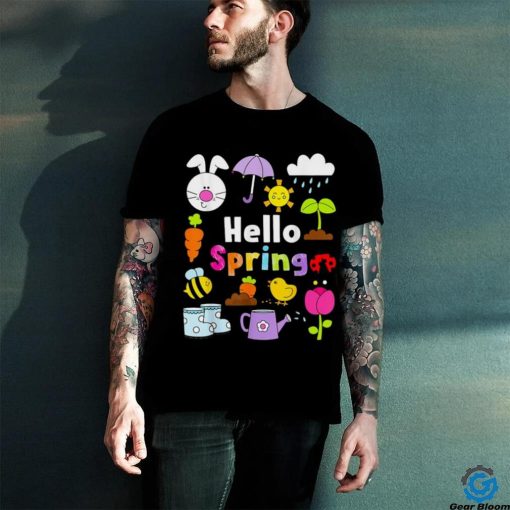 Hello spring and easter day 2024 bunny hello spring toddler t hoodie, sweater, longsleeve, shirt v-neck, t-shirt