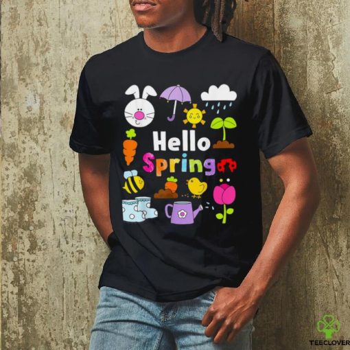 Hello spring and easter day 2024 bunny hello spring toddler t hoodie, sweater, longsleeve, shirt v-neck, t-shirt