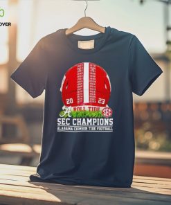 Helmet 1933 2023 SEC Champions Alabama Crimson Tide Football T Shirt