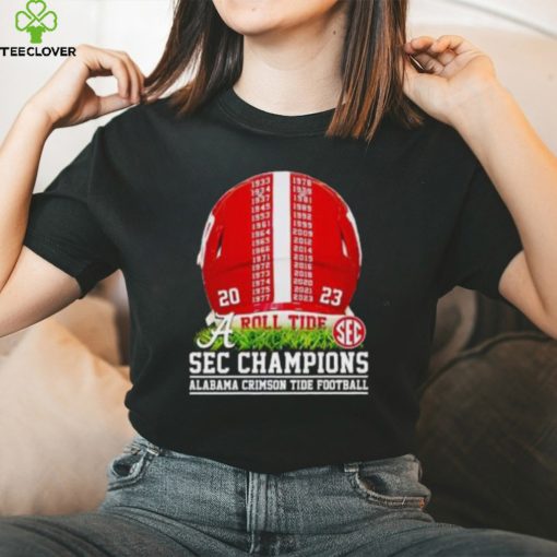 Helmet 1933 2023 SEC Champions Alabama Crimson Tide Football T Shirt