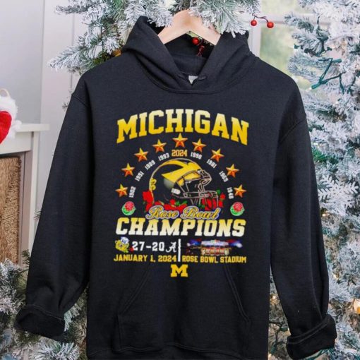 Helmet Michigan 2024 Rose Bowl Champions 27 20 hoodie, sweater, longsleeve, shirt v-neck, t-shirt