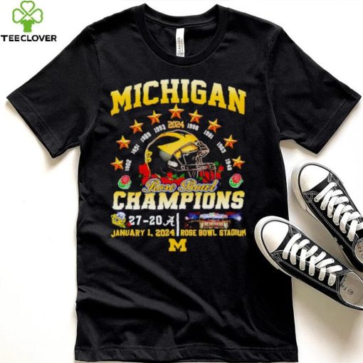 Helmet Michigan 2024 Rose Bowl Champions 27 20 hoodie, sweater, longsleeve, shirt v-neck, t-shirt