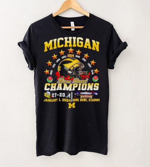 Helmet Michigan 2024 Rose Bowl Champions 27 20 hoodie, sweater, longsleeve, shirt v-neck, t-shirt