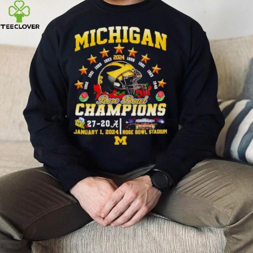 Helmet Michigan 2024 Rose Bowl Champions 27 20 hoodie, sweater, longsleeve, shirt v-neck, t-shirt