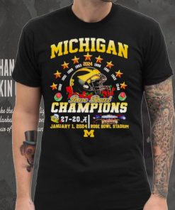 Helmet Michigan 2024 Rose Bowl Champions 27 20 hoodie, sweater, longsleeve, shirt v-neck, t-shirt