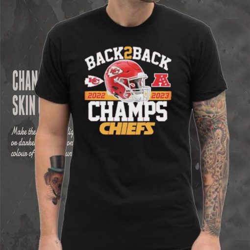 Helmet back 2 back 2022 2023 Champs Chiefs shirt