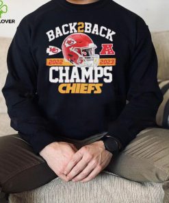 Helmet back 2 back 2022 2023 Champs Chiefs shirt