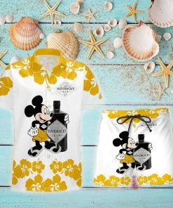 Hendrick’s Gin Mickey Mouse Hibicus Flower Gift Hawaiian Set Shirt