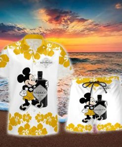 Hendrick’s Gin Mickey Mouse Hibicus Flower Gift Hawaiian Set Shirt