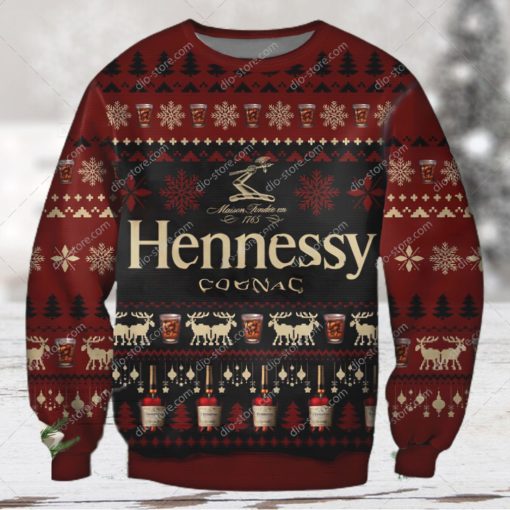 Hennessy Cognac Snowflake Ugly Christmas Sweater 3D Shirt