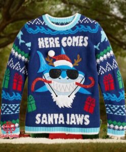 Here Comes Santa Jaws Ugly Christmas Sweater