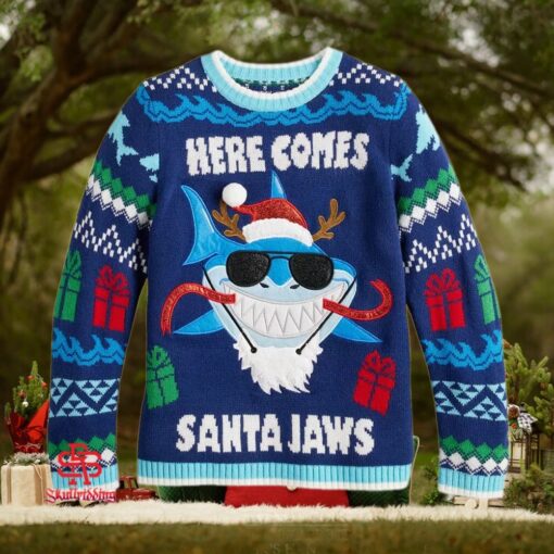 Here Comes Santa Jaws Ugly Christmas Sweater