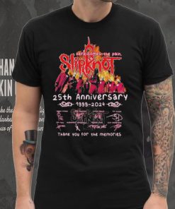 Here Comes The Pain Slipknot 25th Anniversary 1999 2024 Thank You For The Memories Signatures Shirt