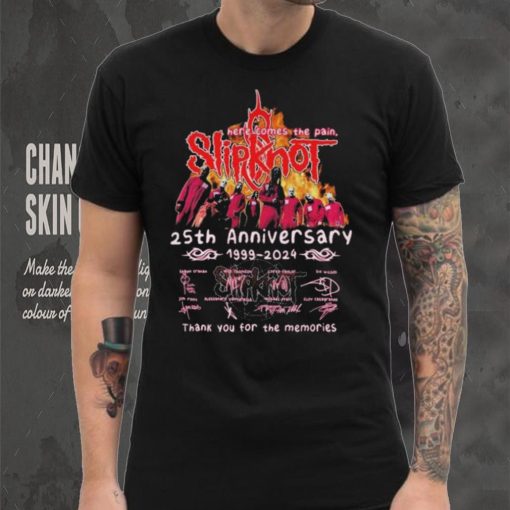 Here Comes The Pain Slipknot 25th Anniversary 1999 2024 Thank You For The Memories Signatures Shirt