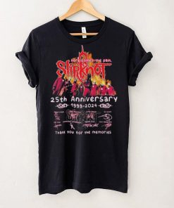 Here Comes The Pain Slipknot 25th Anniversary 1999 2024 Thank You For The Memories Signatures Shirt