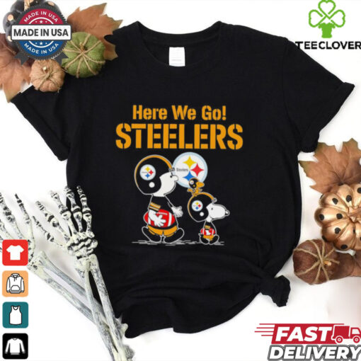 Here we go Pittsburgh Steelers Snoopy x Charlie Brown shirt
