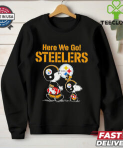 Here we go Pittsburgh Steelers Snoopy x Charlie Brown shirt