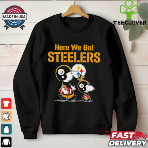 Here we go Pittsburgh Steelers Snoopy x Charlie Brown shirt
