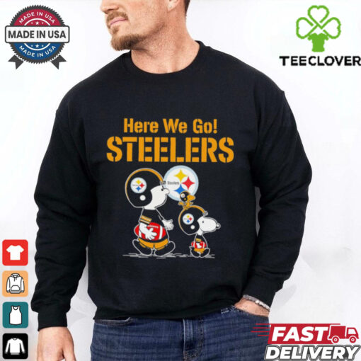 Here we go Pittsburgh Steelers Snoopy x Charlie Brown shirt