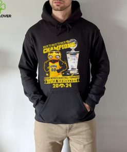 Herky the Hawk mascot Iowa Hawkeyes back to back to back Champions 2024 hoodie, sweater, longsleeve, shirt v-neck, t-shirt