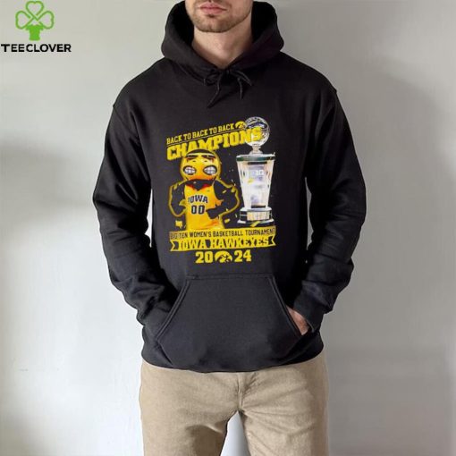 Herky the Hawk mascot Iowa Hawkeyes back to back to back Champions 2024 hoodie, sweater, longsleeve, shirt v-neck, t-shirt