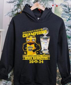 Herky the Hawk mascot Iowa Hawkeyes back to back to back Champions 2024 hoodie, sweater, longsleeve, shirt v-neck, t-shirt