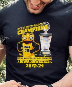 Herky the Hawk mascot Iowa Hawkeyes back to back to back Champions 2024 hoodie, sweater, longsleeve, shirt v-neck, t-shirt