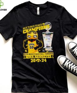 Herky the Hawk mascot Iowa Hawkeyes back to back to back Champions 2024 hoodie, sweater, longsleeve, shirt v-neck, t-shirt