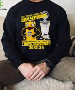 Herky the Hawk mascot Iowa Hawkeyes back to back to back Champions 2024 hoodie, sweater, longsleeve, shirt v-neck, t-shirt