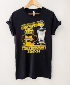 Herky the Hawk mascot Iowa Hawkeyes back to back to back Champions 2024 hoodie, sweater, longsleeve, shirt v-neck, t-shirt