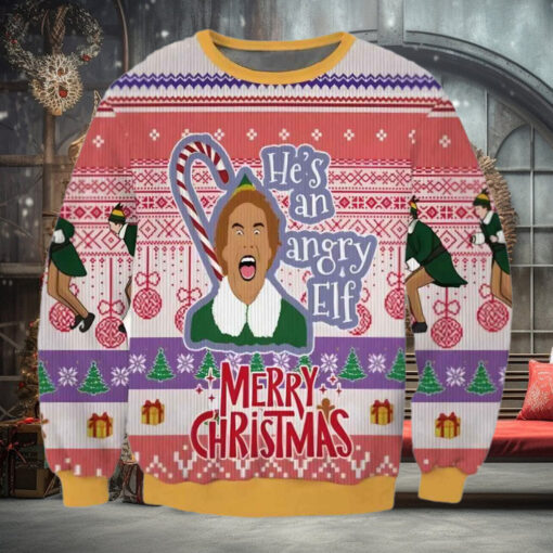 He’s An Angry Elf Ugly Christmas Sweater