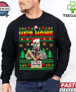 He’s Home Santa Michael Myers ugly Christmas shirt