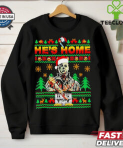 He’s Home Santa Michael Myers ugly Christmas shirt