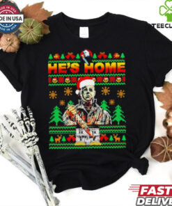 He’s Home Santa Michael Myers ugly Christmas shirt