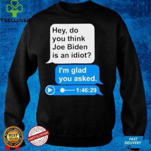 Hey do you think Joe Biden is an idiot Im glad you asked shirt