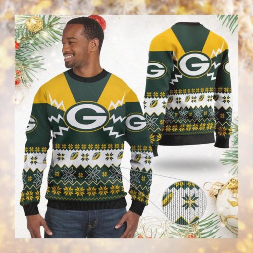 Green Bay Packers NFL Football Team Logo Symbol 3D Ugly Christmas Sweater Shirt Apparel For Men And Women On Xmas Days