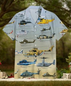 Helicopter Globe Military Collection Hawaiian Shirt